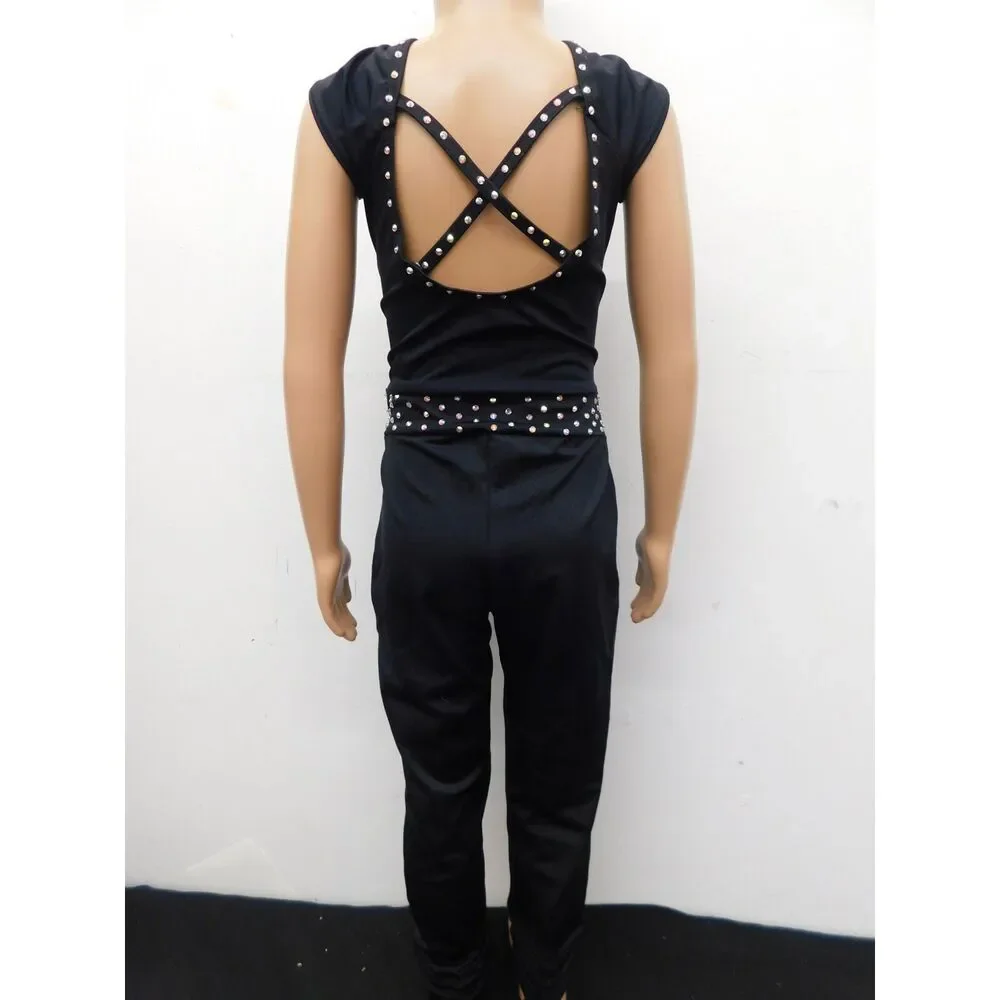 Pre-Owned Dance Costume Weissman 13541 Medium Child Black Jazz